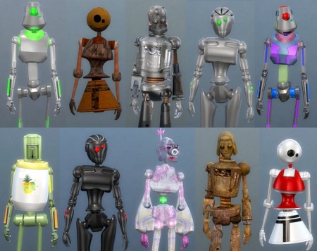 Lots More Bots, 21 New Servo Overrides by Esmeralda at Mod The Sims