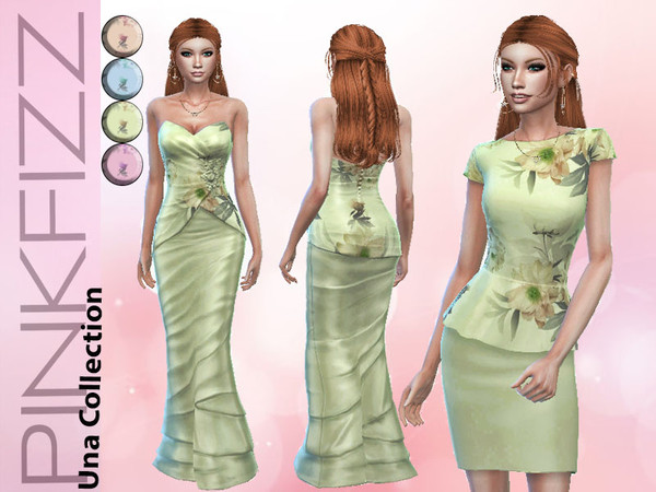 Sims 4 Una Dresses Collection by Pinkfizzzzz at TSR
