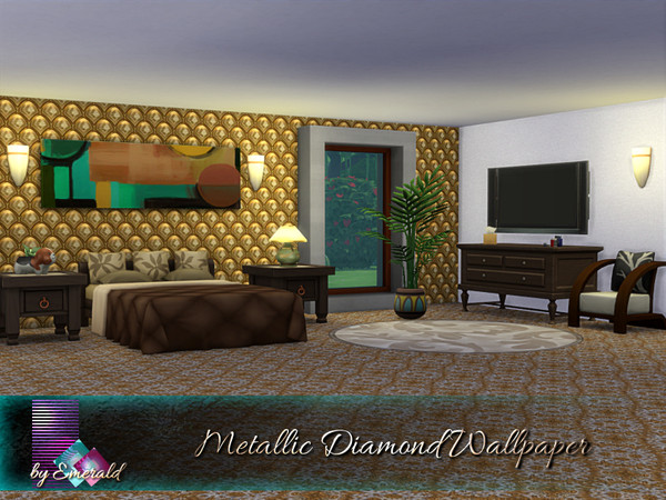 Sims 4 Metallic Diamond Wallpaper by emerald at TSR