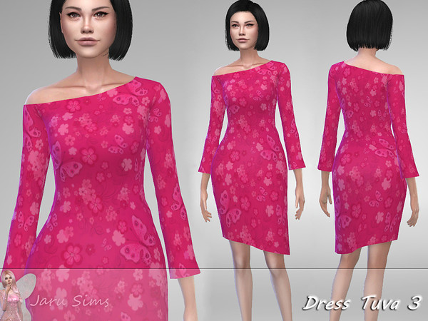 Sims 4 Dress Tuva 3 by Jaru Sims at TSR