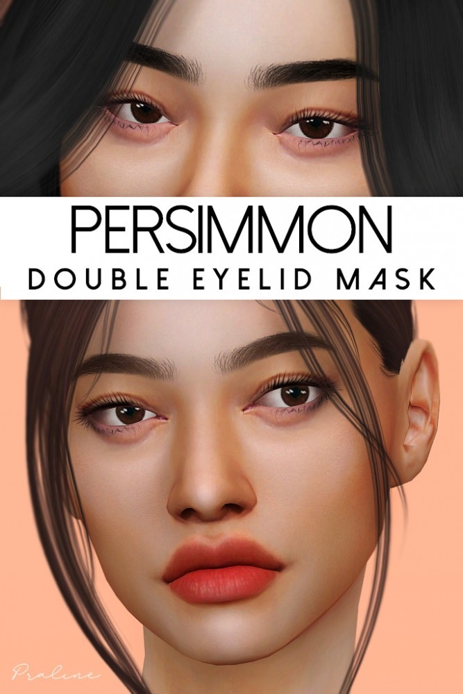 Sims 4 Lychee skin & Persimmon double eyelid mask at Praline Sims