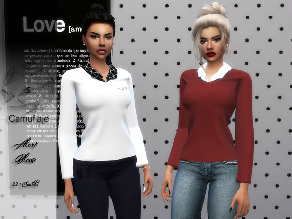 Sims 4 Alexis Blouse by Camuflaje at TSR