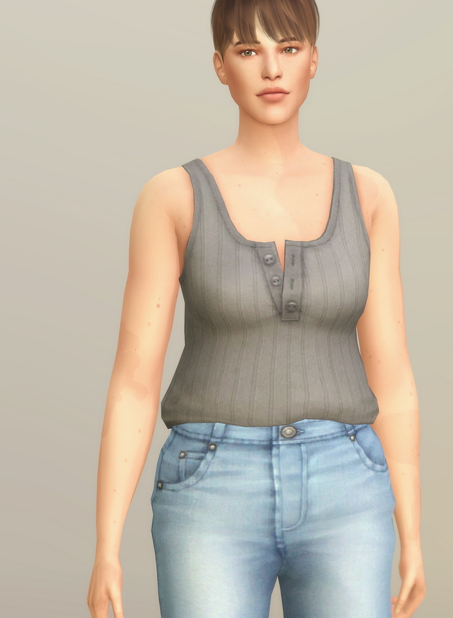 Sims 4 Basic Sleeveless T Shirt II Stripe at Rusty Nail