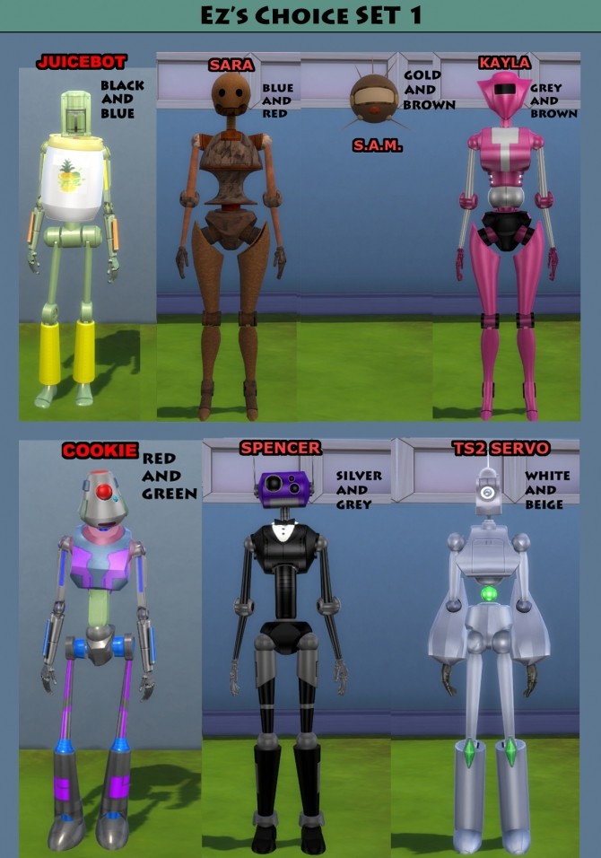 Sims 4 Lots More Bots, 21 New Servo Overrides by Esmeralda at Mod The Sims