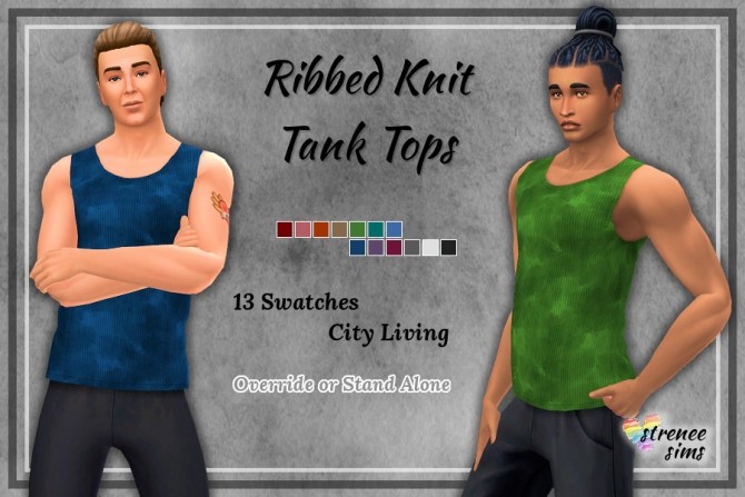 Sims 4 City Living Ribbed Knit Tank Top by Stacy at Strenee Sims