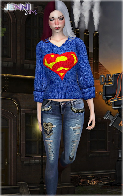 Sims 4 Printed sweaters at Jenni Sims