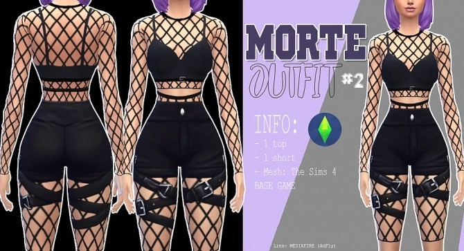 Sims 4 Morte outfit #2 at Kass