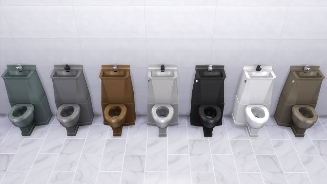 Sims 4 Modern Toilet/Sink Combo by K9DB at Mod The Sims
