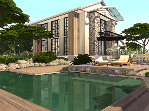 Sims 4 Lake House No CC by Sarina Sims at TSR