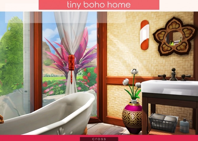 Sims 4 Tiny Boho Home by Praline at Cross Design