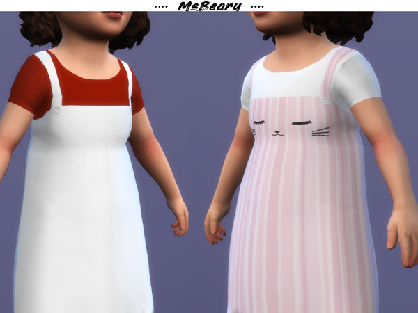 Sims 4 Toddler Overall Dress by MsBeary at TSR