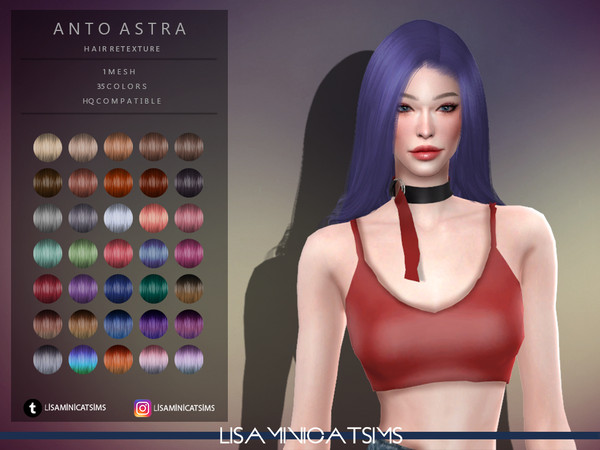 Sims 4 LMCS Anto Astra Hair Retexture by Lisaminicatsims at TSR