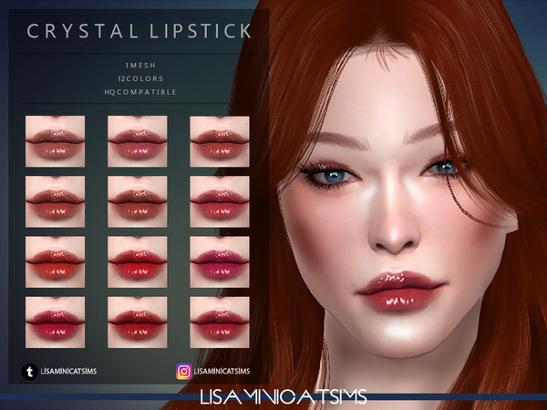 Sims 4 LMCS Crystal Lipstick HQ by Lisaminicatsims at TSR