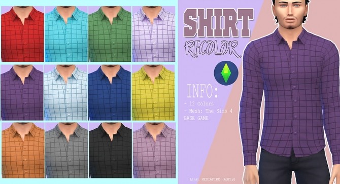 Sims 4 Shirt recolor for men at Kass