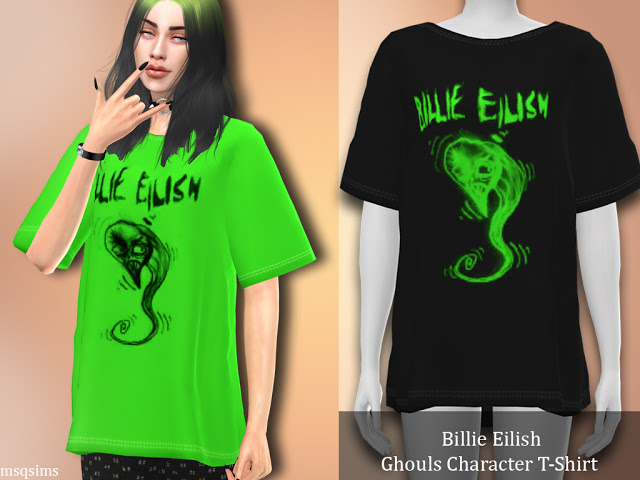 Sims 4 Billie Eilish Ghouls Character T Shirt at MSQ Sims