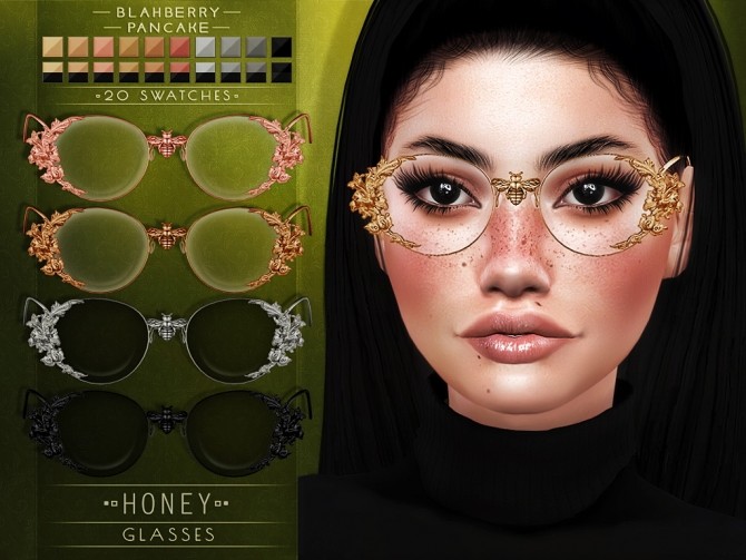 Sims 4 Honey glasses at Blahberry Pancake