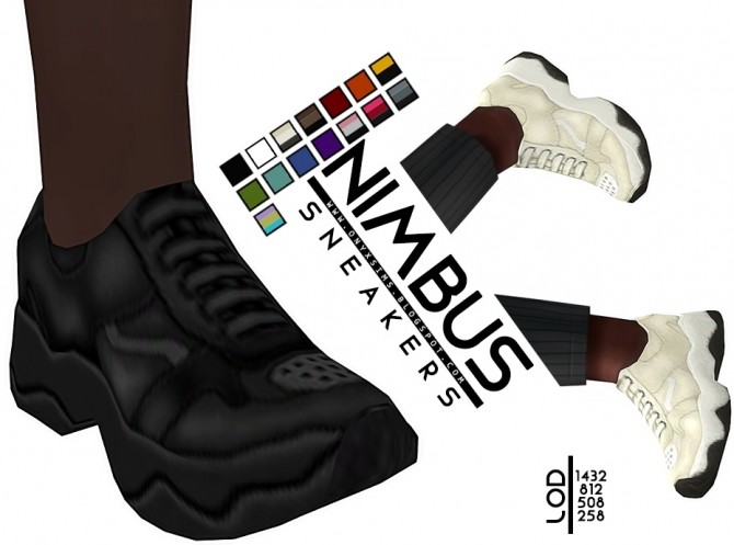 Sims 4 Nimbus Leather Sneakers for toddler and kids at Onyx Sims