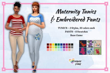 Maternity Tunics and Embroidered Pants at Strenee Sims