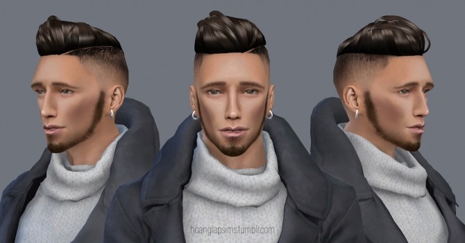 Sims 4 Slickback Undercut hair for males at HoangLap’s Sims
