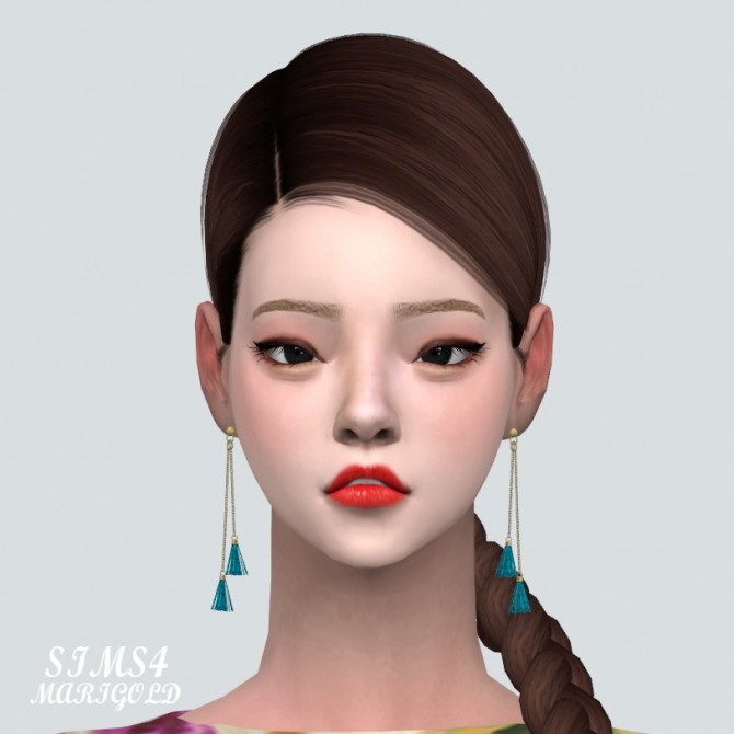 Sims 4 2 Tassel Chain Earrings at Marigold