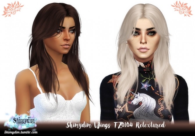 Sims 4 Wings TZ0104 Hair Retexture Naturals + Unnaturals at Shimydim Sims