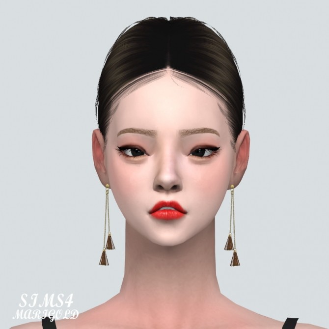 Sims 4 2 Tassel Chain Earrings at Marigold