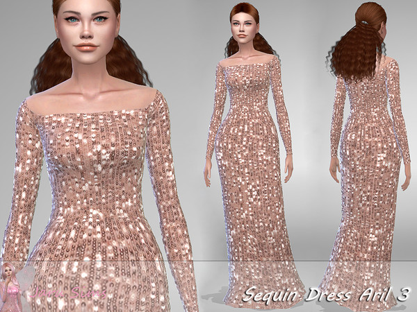 Sims 4 Sequin Dress Aril 3 by Jaru Sims at TSR