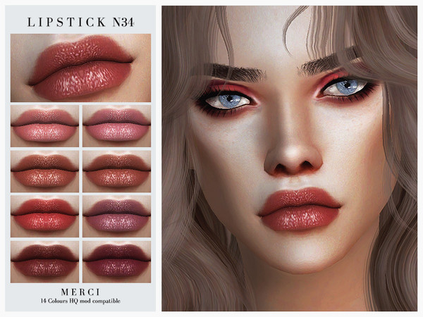 Sims 4 Lipstick N34 by Merci at TSR