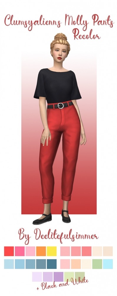 Sims 4 Clumsyalienn‘s Molly pants recolor at Deeliteful Simmer