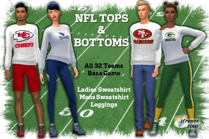 Sims 4 NFL Tops and Bottoms at Strenee Sims