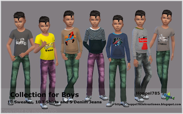 Sims 4 Sweaters, T Shirts & Jeans at Hoppel785