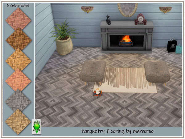 Sims 4 Parquetry Flooring by marcorse at TSR