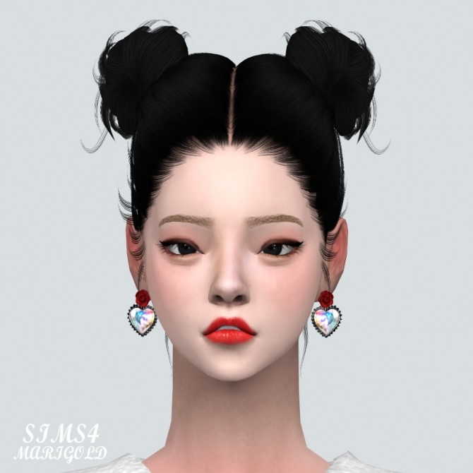 Sims 4 Rose Heart Earrings at Marigold