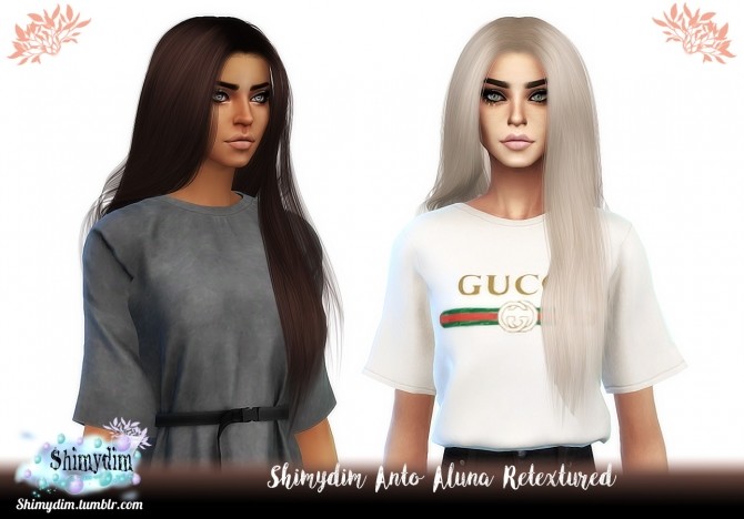 Sims 4 Anto Aluna Hair Retexture Naturals + Unnaturals at Shimydim Sims