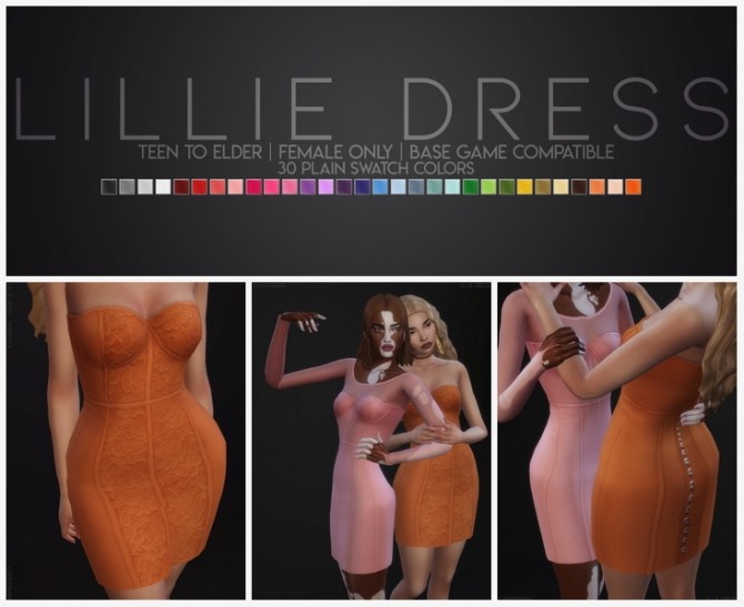 Sims 4 LILLIE DRESS at Candy Sims 4