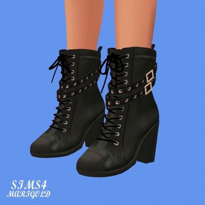 Sims 4 Stud Leather Boots at Marigold