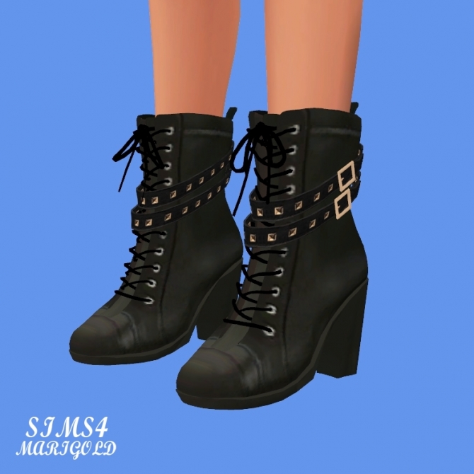 Stud Leather Boots at Marigold » Sims 4 Updates