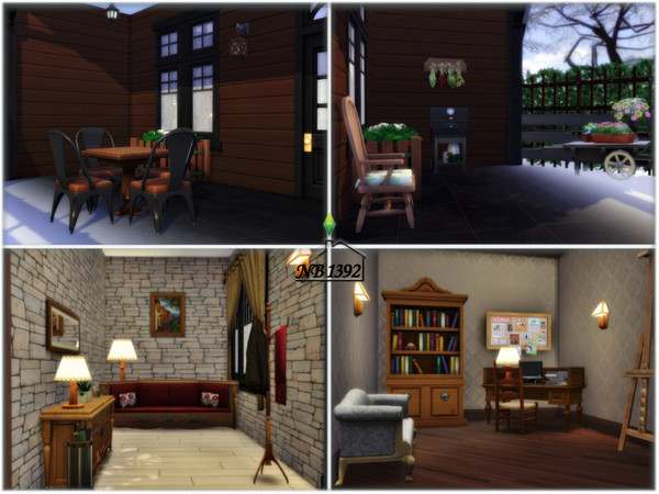 Sims 4 Double Roof a frame cabin by nobody1392 at TSR