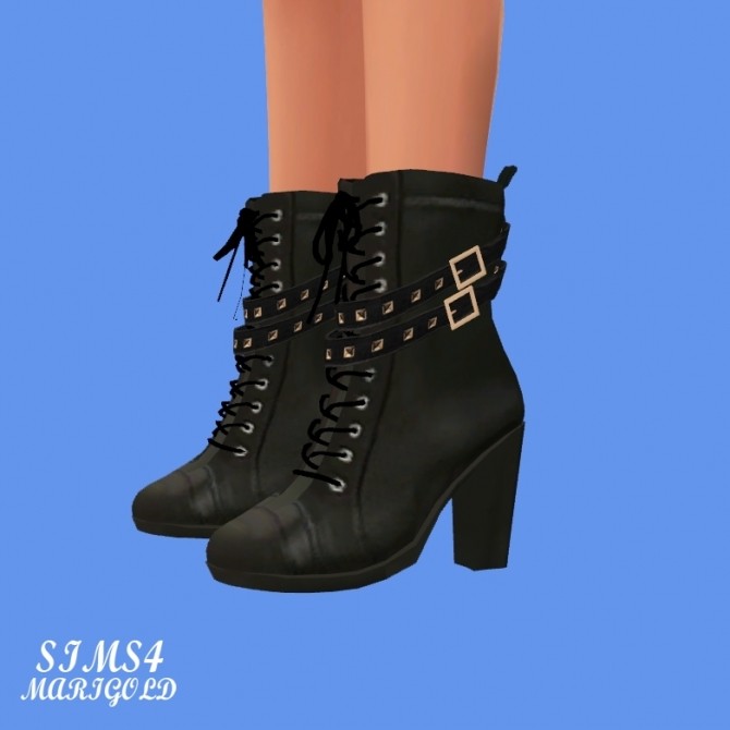 Sims 4 Stud Leather Boots at Marigold