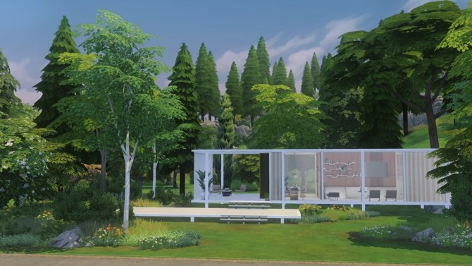 Sims 4 Farnsworth House by Mies van der Rohe at Harrie