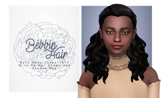 Sims 4 Bebbin curly girl hair with a bow at Isjao
