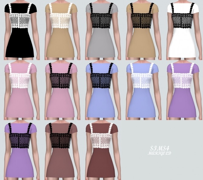 Sims 4 Lace Bustier Top With Mini Dress at Marigold