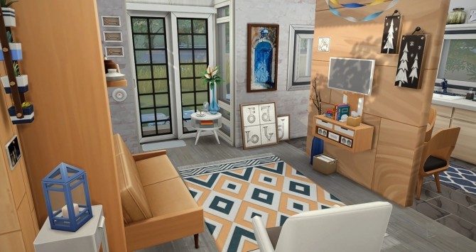 Sims 4 Bloc en Bois boxy tiny home at Simsontherope