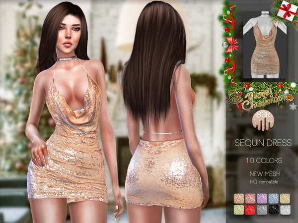 Sims 4 Sequin Dress BD167 by busra tr at TSR
