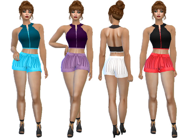 Sims 4 Shorts and crop top by TrudieOpp at TSR