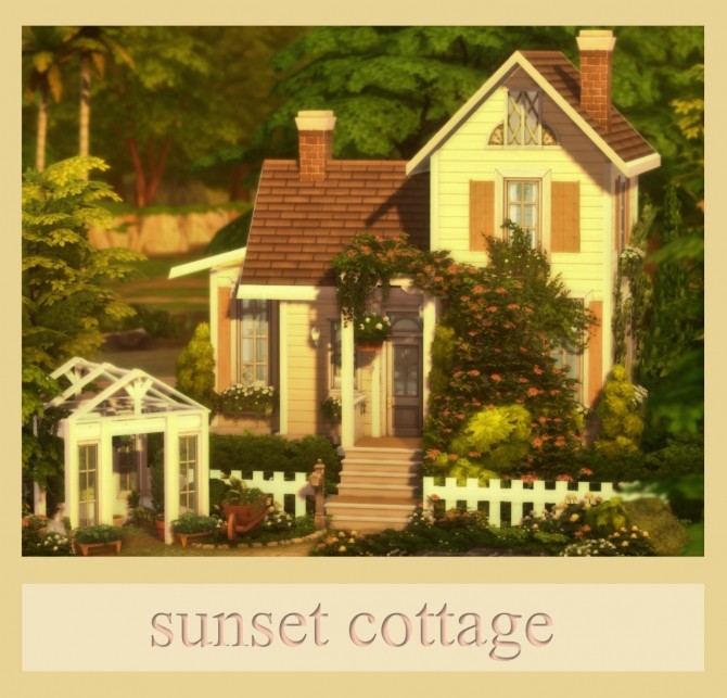 Sims 4 Sunset cottage at a winged llama