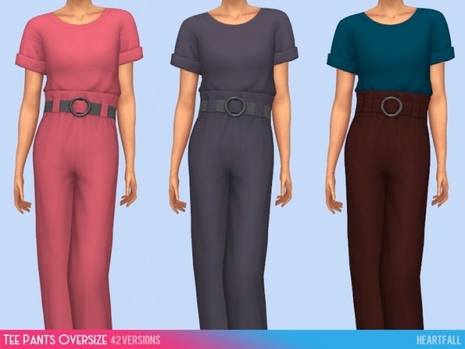 Sims 4 Tee pant oversize recolors at Heartfall