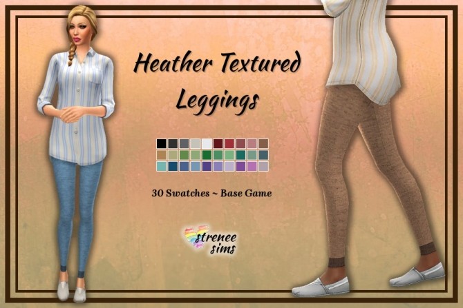 Sims 4 Heather Textured Leggings at Strenee Sims