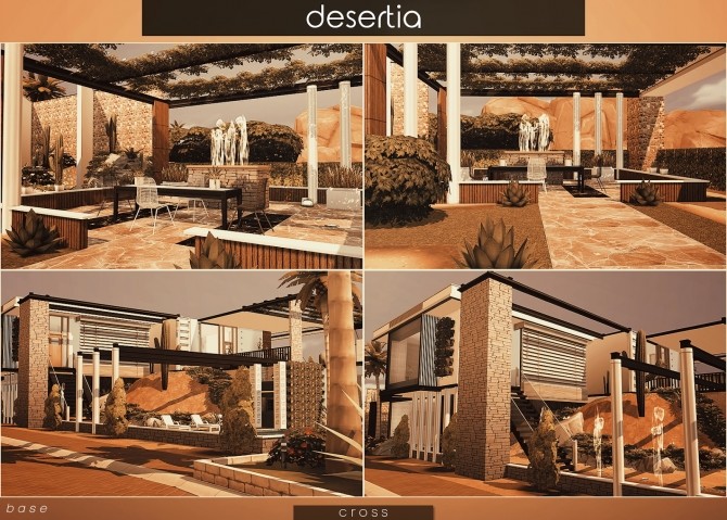 Sims 4 Desertia house by Praline at Cross Design
