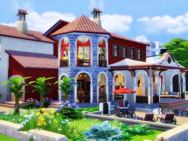 Sims 4 VESTA traditional Spanish house by marychabb at TSR